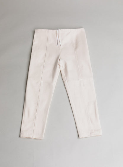 Pantalon Lignes en Toile Denim Ecrue