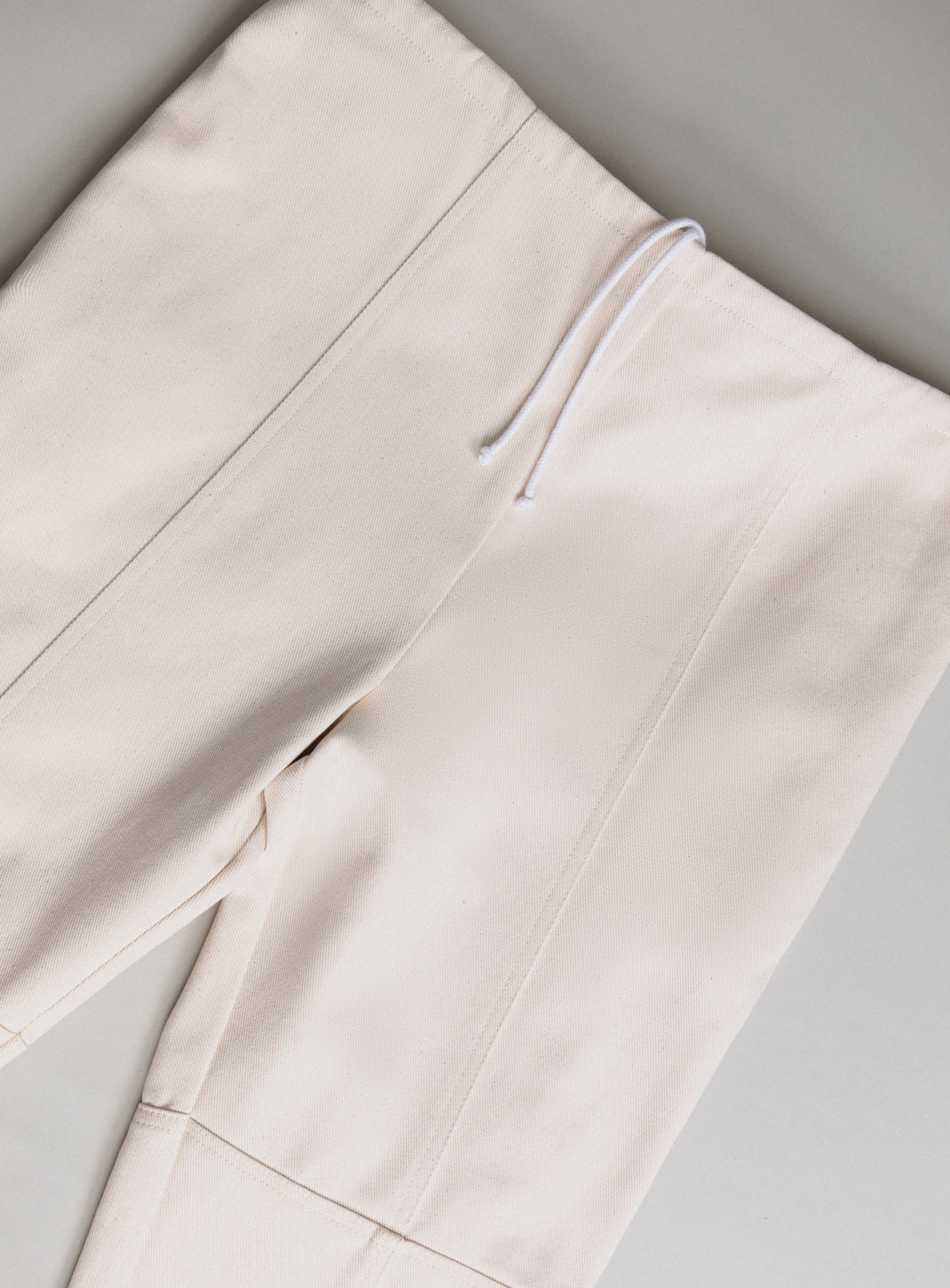 Pantalon Lignes en Toile Denim Ecrue