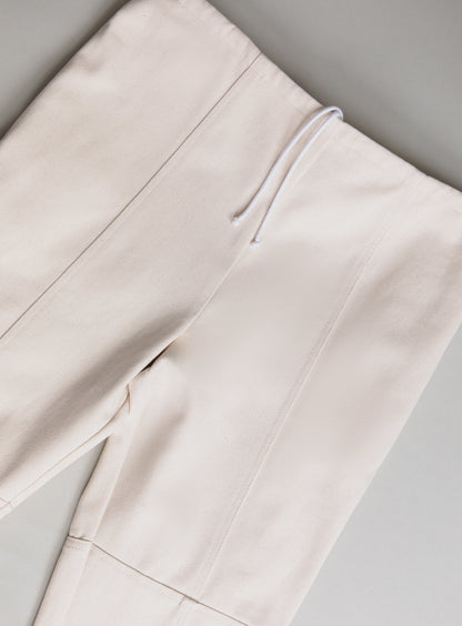 Pantalon Lignes en Toile Denim Ecrue