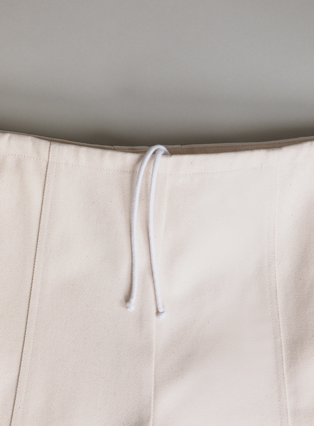 Pantalon Lignes en Toile Denim Ecrue