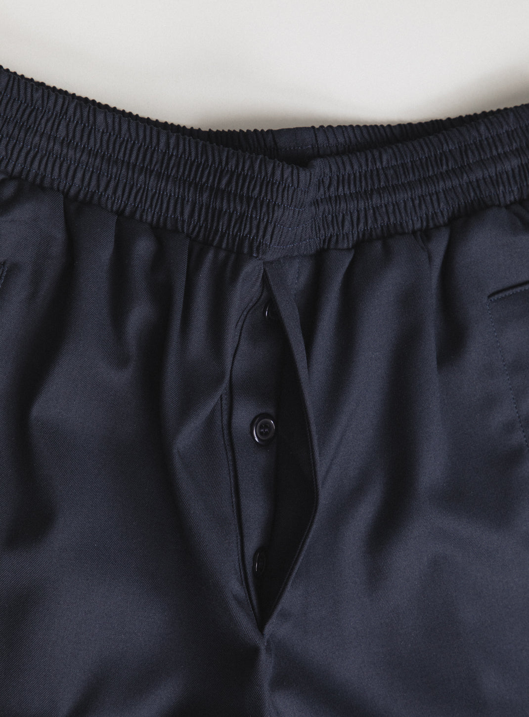 Pantalon Baggy en Serge Bleu Marine