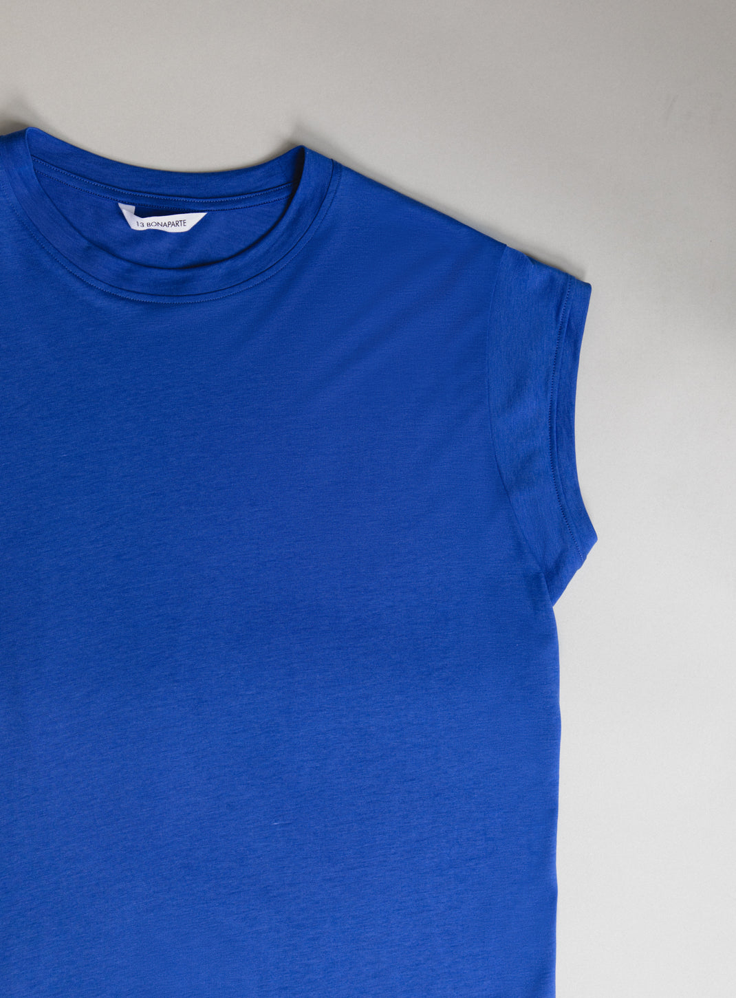 T-Shirt Sans Manches en Eucalyptus & Coton Bleu Roi