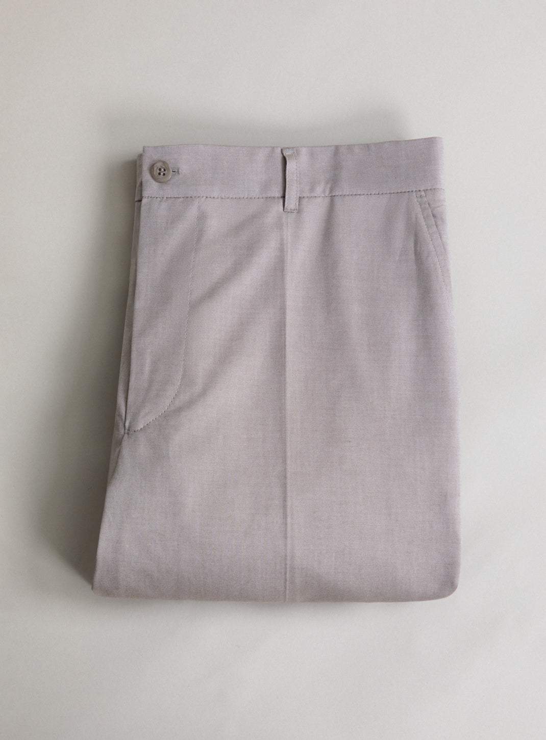 Pantalon à Revers en Oxford Grège