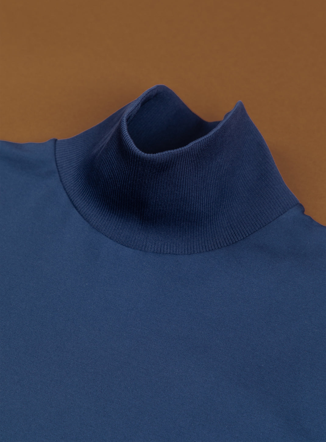Sweat à Col Cheminée en Maille Technique Bleu Cobalt