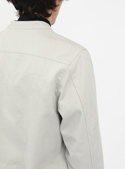 Veste Chinoise en Denim Surteint Craie
