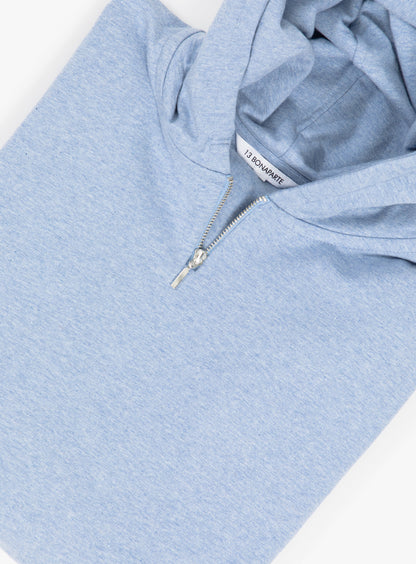 T-Shirt à Capuche en Coton & Elasthanne Bleu Ciel