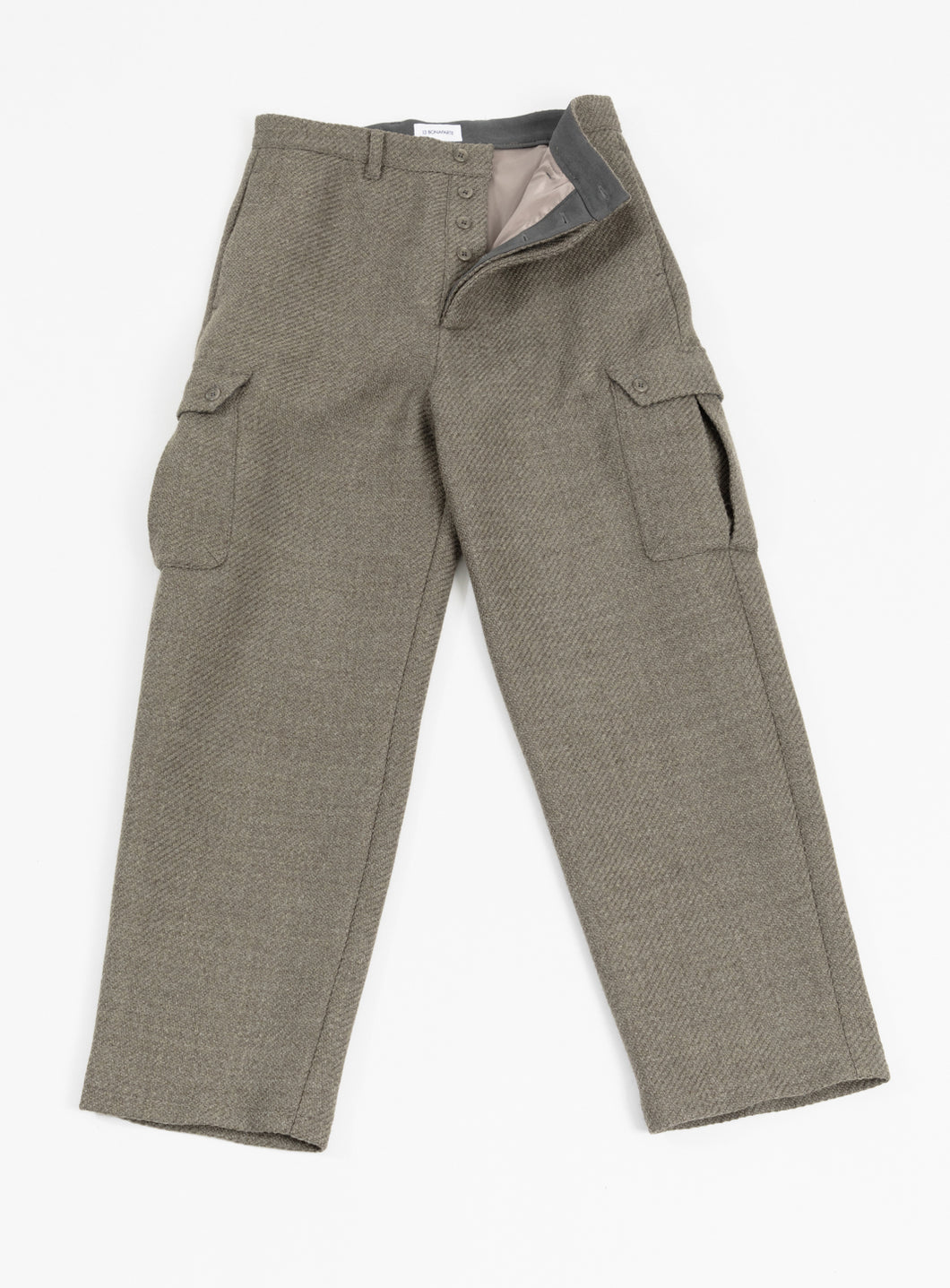 Pantalon Cargo en Laine d'Italie Argile