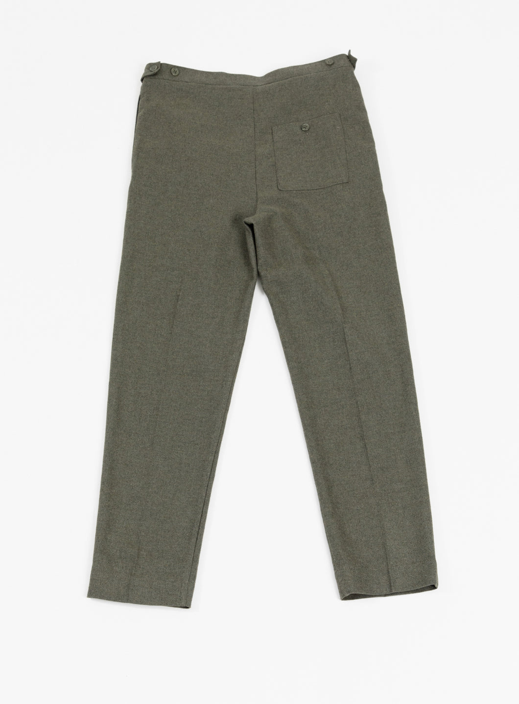 Pantalon à Pinces en Flanelle de Coton Olive