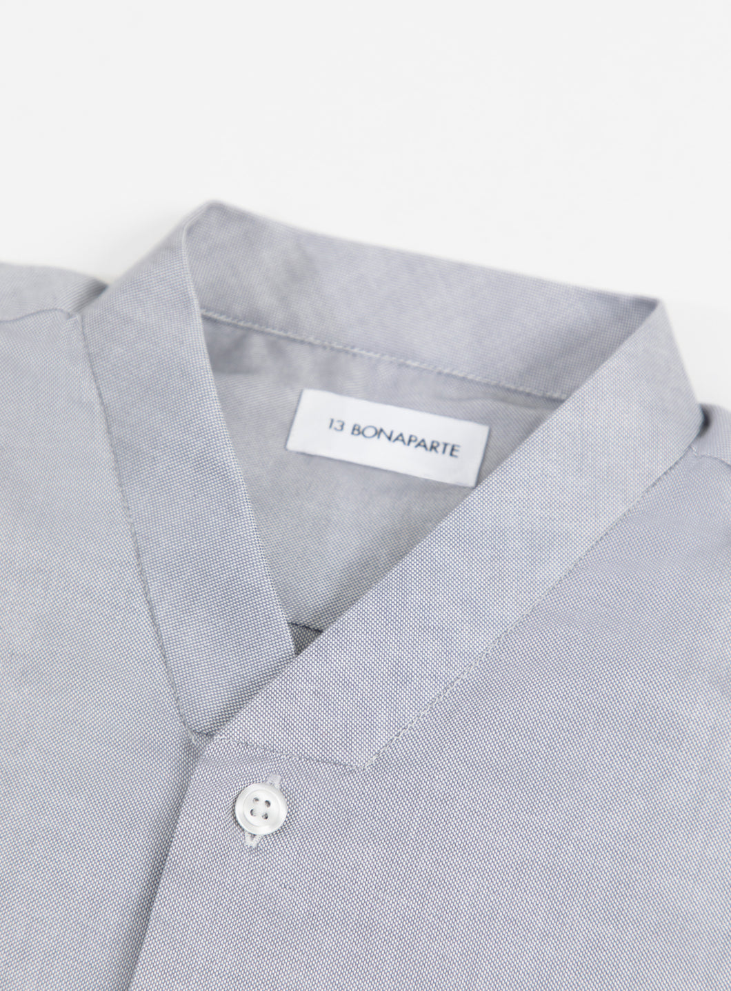 Chemise à Faux Col en Oxford Gris Perle