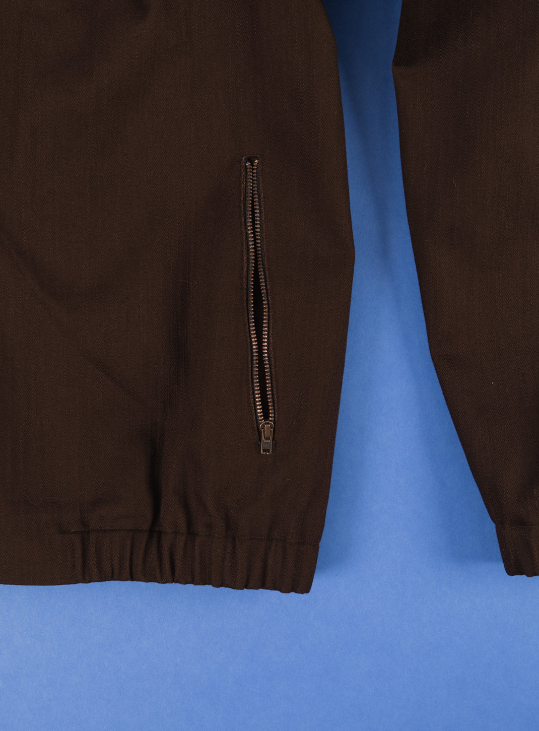 Blouson à Col Murano en Denim Tressé Chocolat