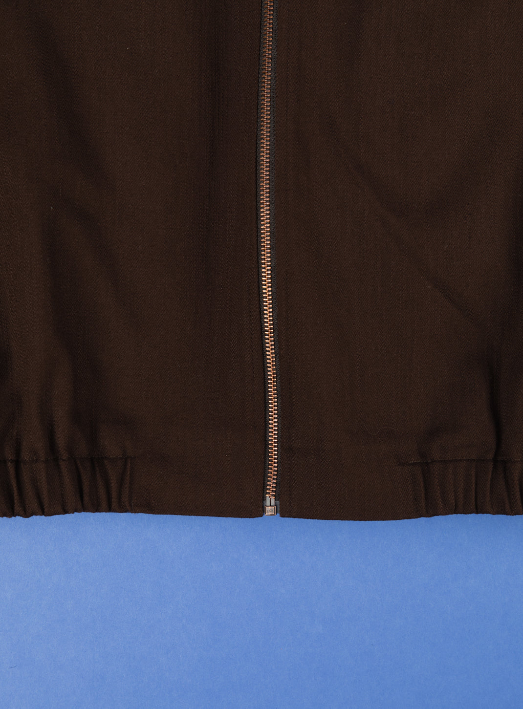 Blouson à Col Murano en Denim Tressé Chocolat