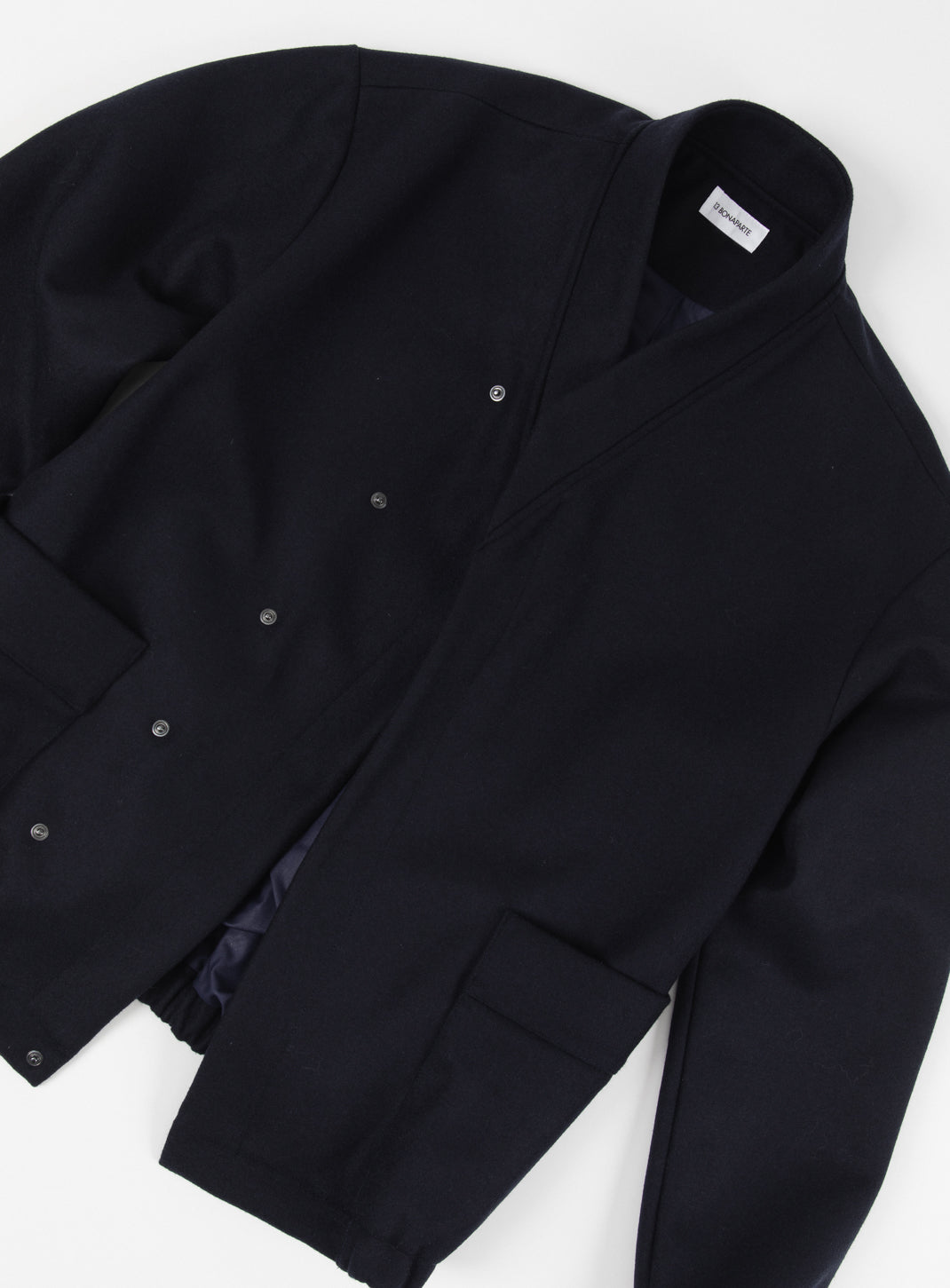 Bomber Kimono en Drap de Laine Bleu Marine