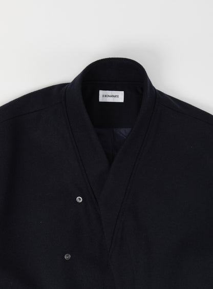 Bomber Kimono en Drap de Laine Bleu Marine