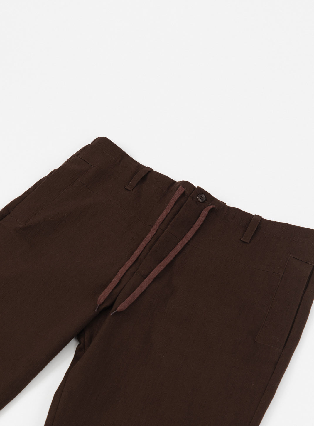 Pantalon de Combat à Lacets en Denim Tressé Chocolat