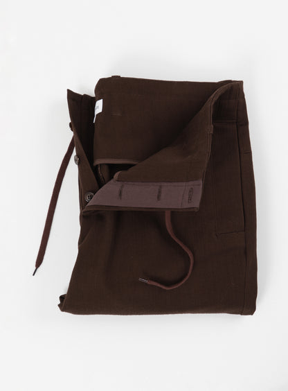 Pantalon de Combat à Lacets en Denim Tressé Chocolat