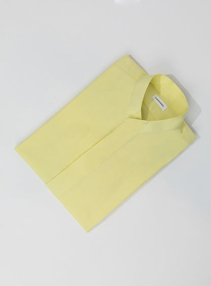 Chemise à col origami en tissu Oxford jaune