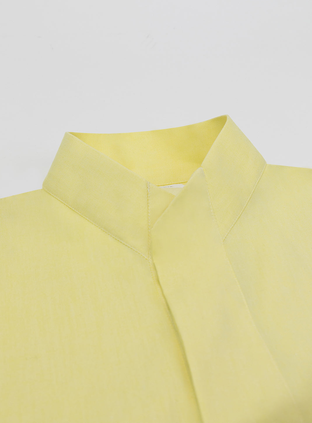 Chemise à col origami en tissu Oxford jaune