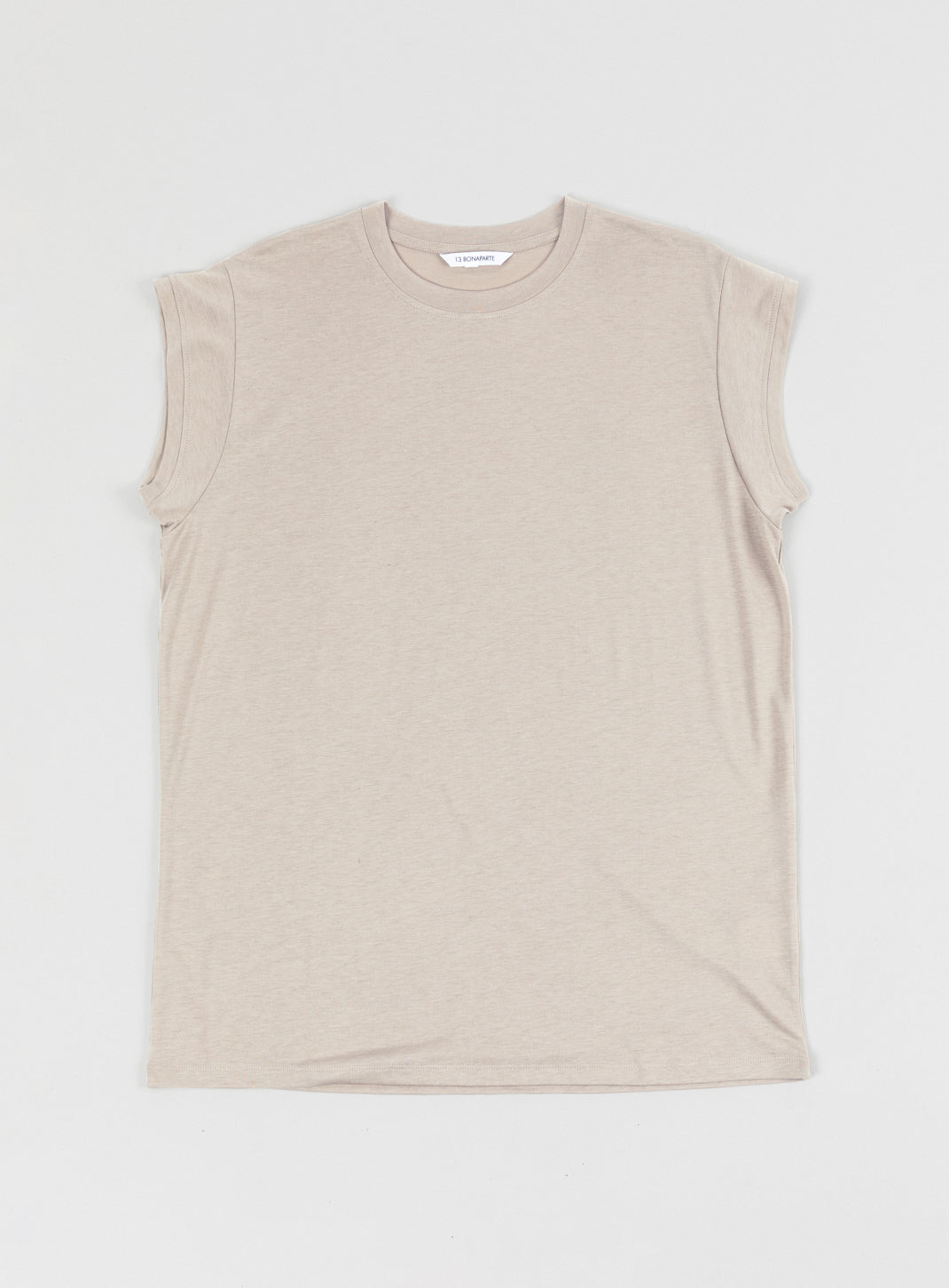 T-Shirt Sans Manches en Eucalyptus & Coton Sable