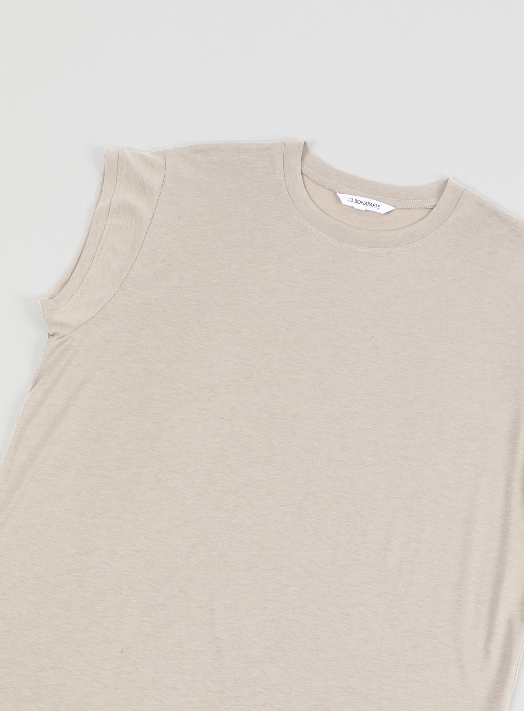 T-Shirt Sans Manches en Eucalyptus & Coton Sable