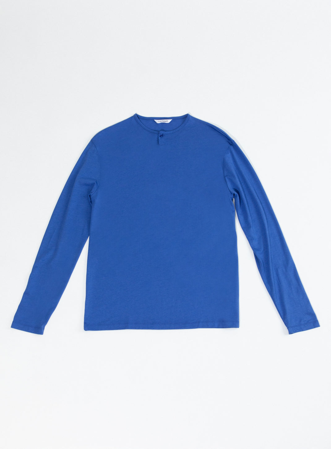 T-Shirt 1 Bouton en Eucalyptus & Coton Bleu Roi
