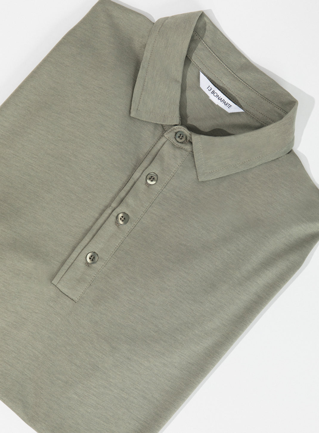 Polo à Patte Plissée avec Manches Courtesen Eucalyptus & Coton Argile