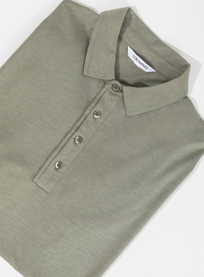 Polo à Patte Plissée avec Manches Courtesen Eucalyptus & Coton Argile
