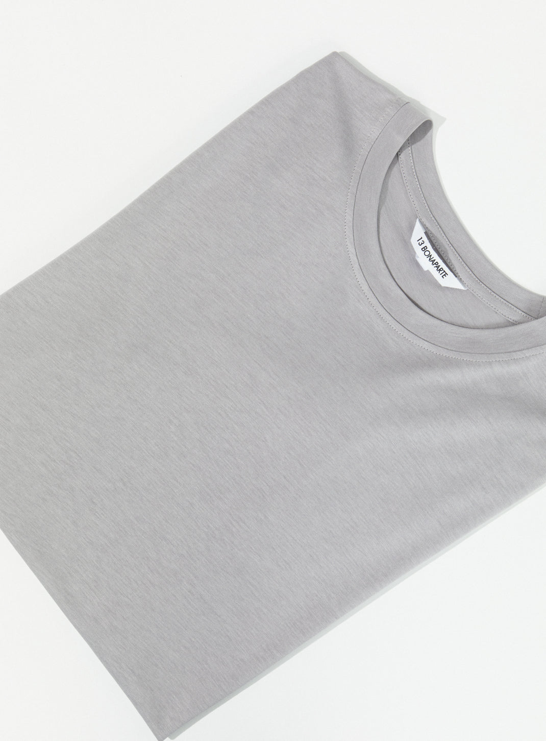 T-Shirt à Manches Courtes en Eucalyptus & Coton Gris Perle