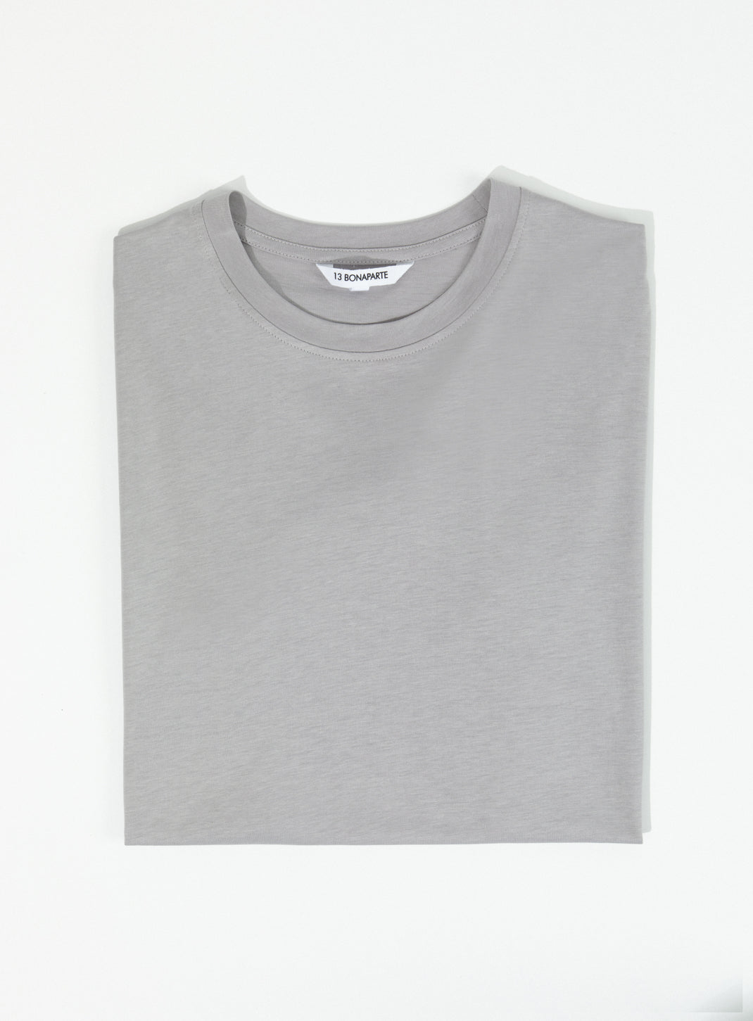 T-Shirt à Manches Courtes en Eucalyptus & Coton Gris Perle