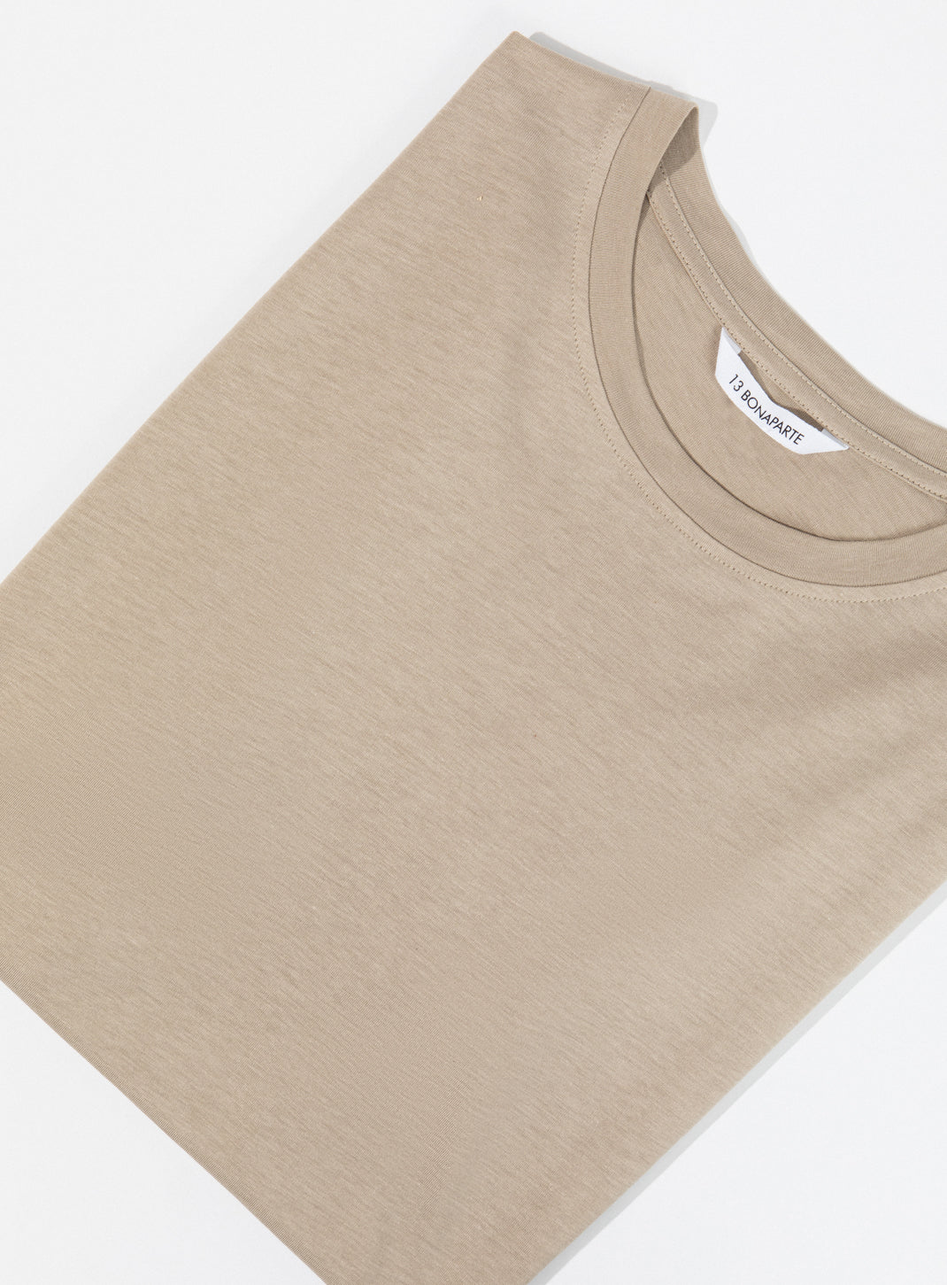 T-Shirt à Manches Courtes en Eucalyptus & Coton Sable