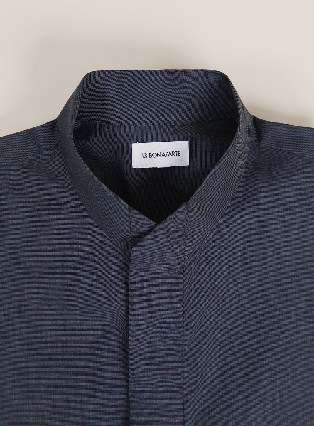 Chemise à Col Origami en Fil à Fil Ardoise