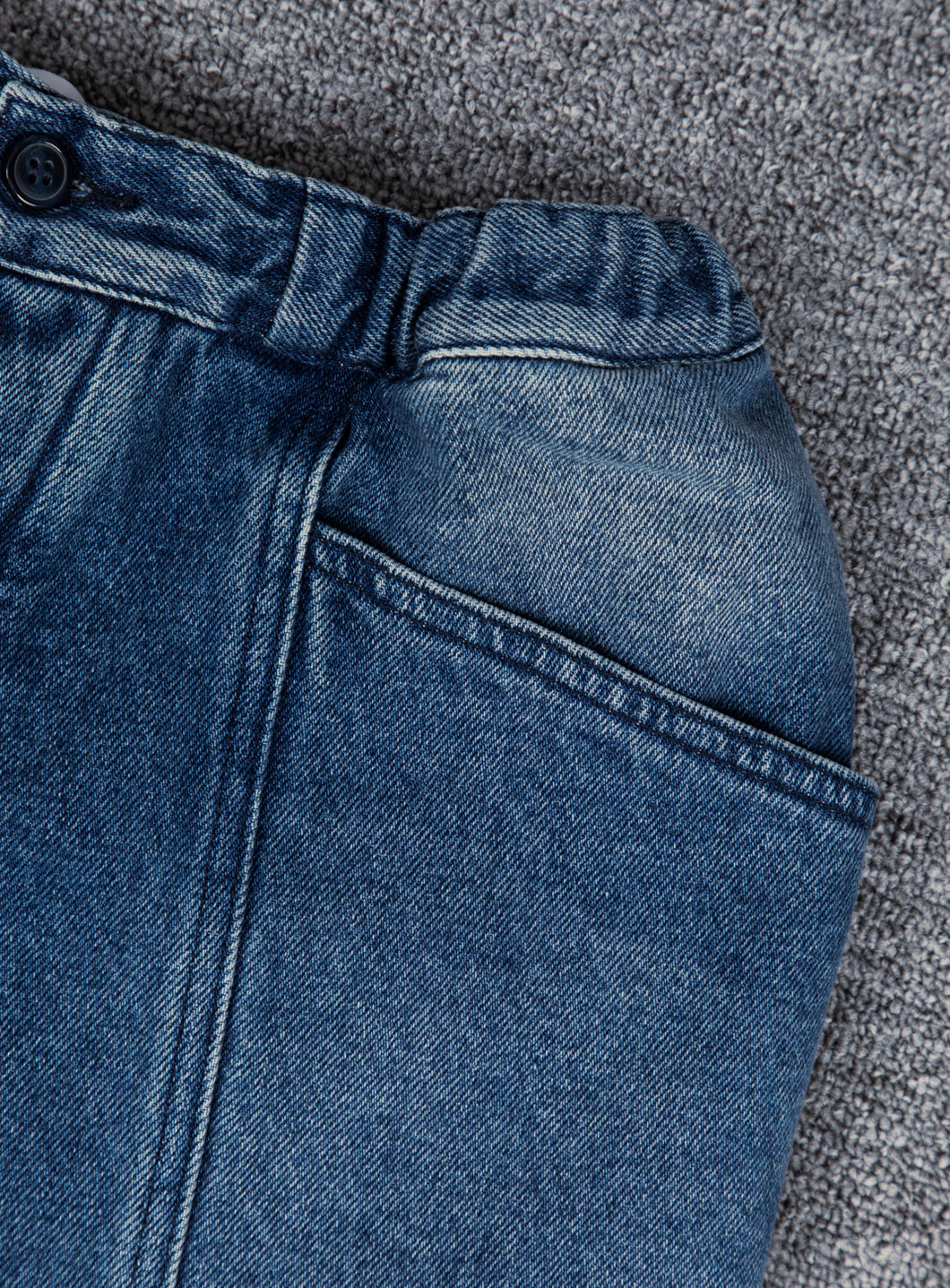 Pantalon 5 Poches à Découpes en Denim Pierre