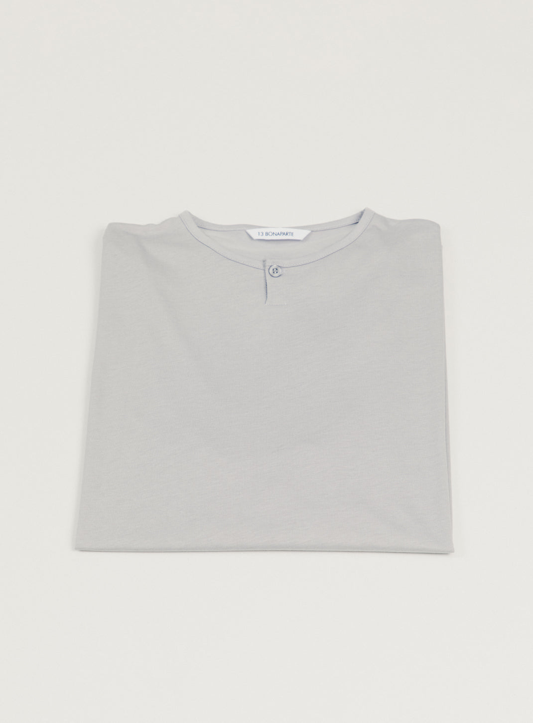 T-Shirt 1 Bouton en Eucalyptus & Coton Gris Perle