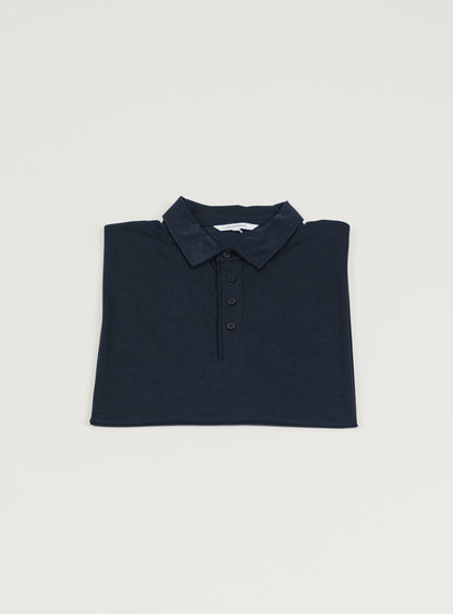 Chemise à manches courtes à pattes plissées, bleu marine Eucalyptus & Cotton
