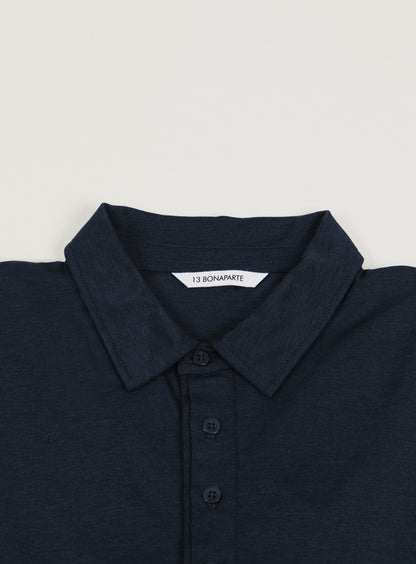 Chemise à manches courtes à pattes plissées, bleu marine Eucalyptus & Cotton