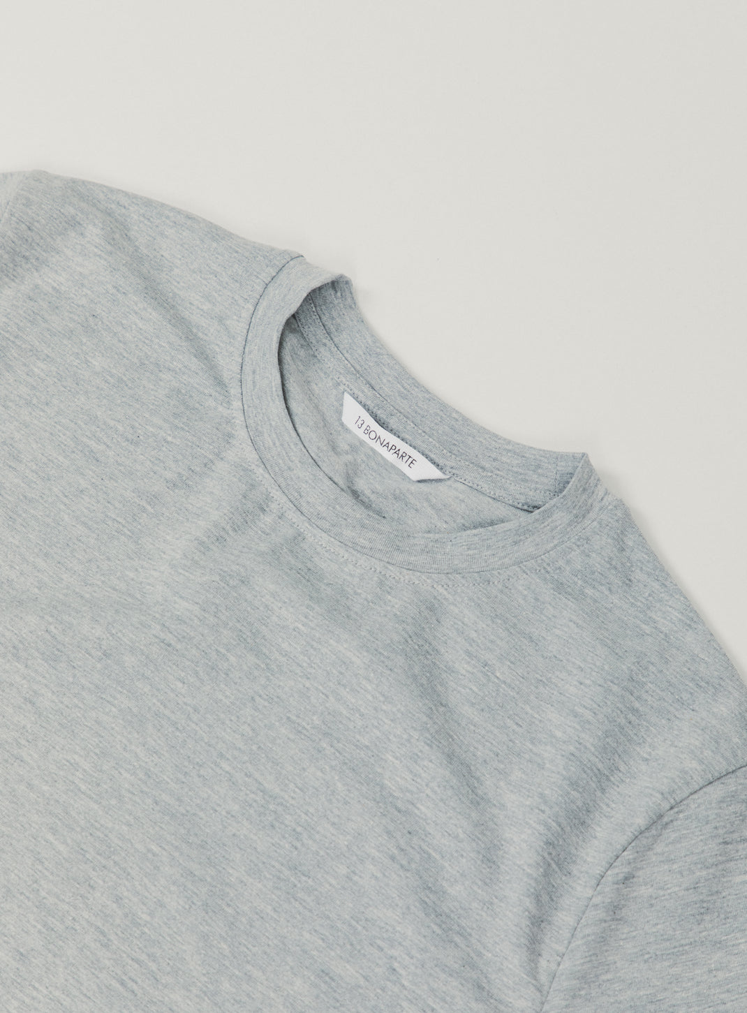 T-Shirt à Manches Courtes en Coton & Elasthanne Gris Chiné