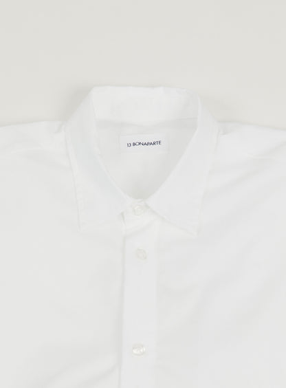 Chemise à Patte Polo en Popeline Blanche