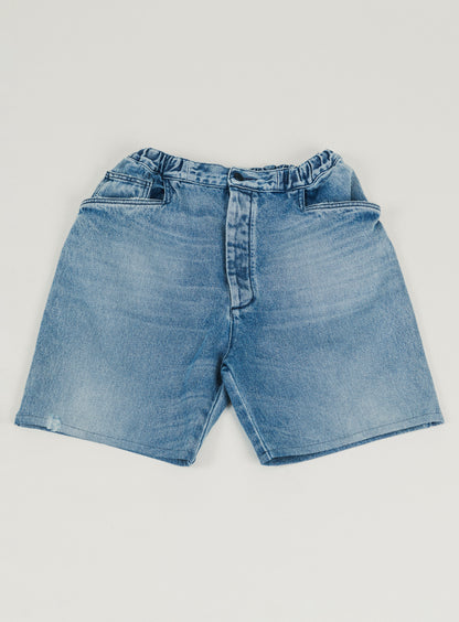 Short 5 Poches à Taille Elastiquée en Denim Used