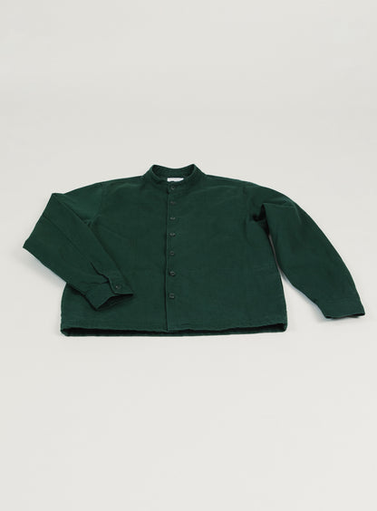 Veste Chinoise en Denim Surteint Vert Pin