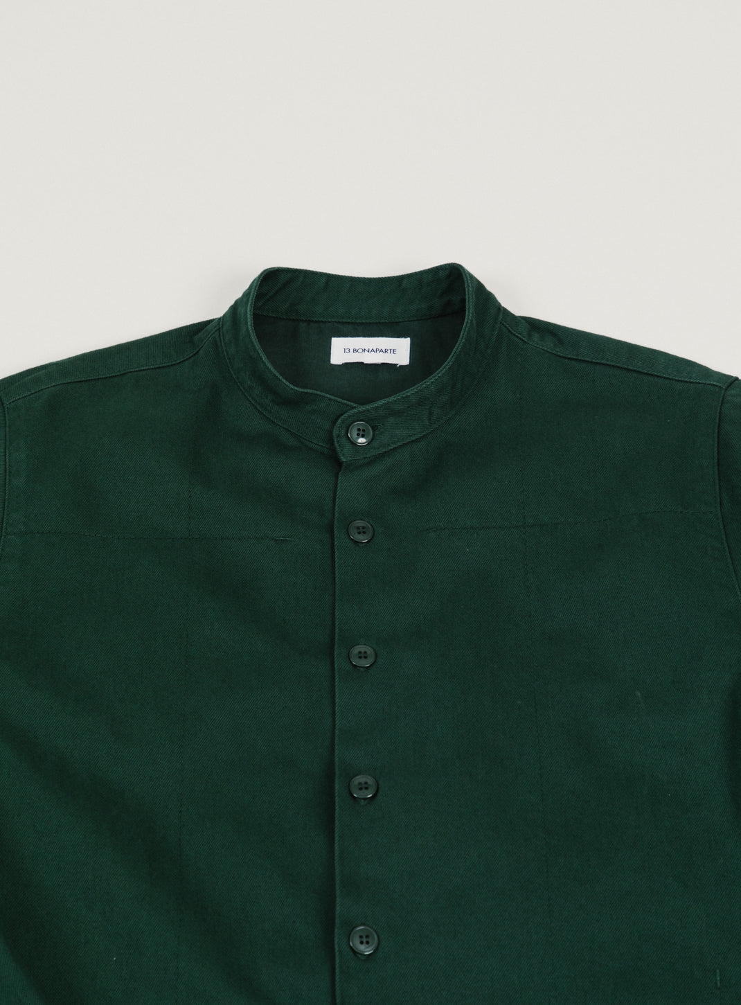 Veste Chinoise en Denim Surteint Vert Pin