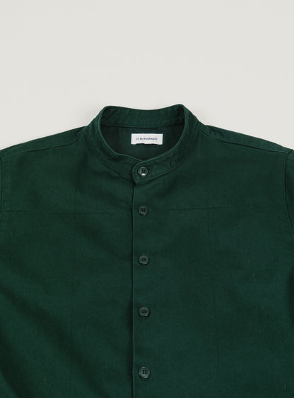 Veste Chinoise en Denim Surteint Vert Pin