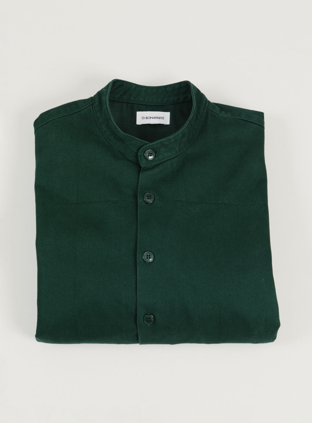 Veste Chinoise en Denim Surteint Vert Pin