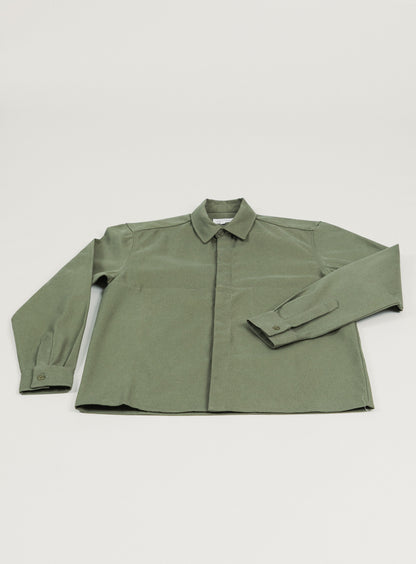 Surchemise à Découpes en Canevas Olive