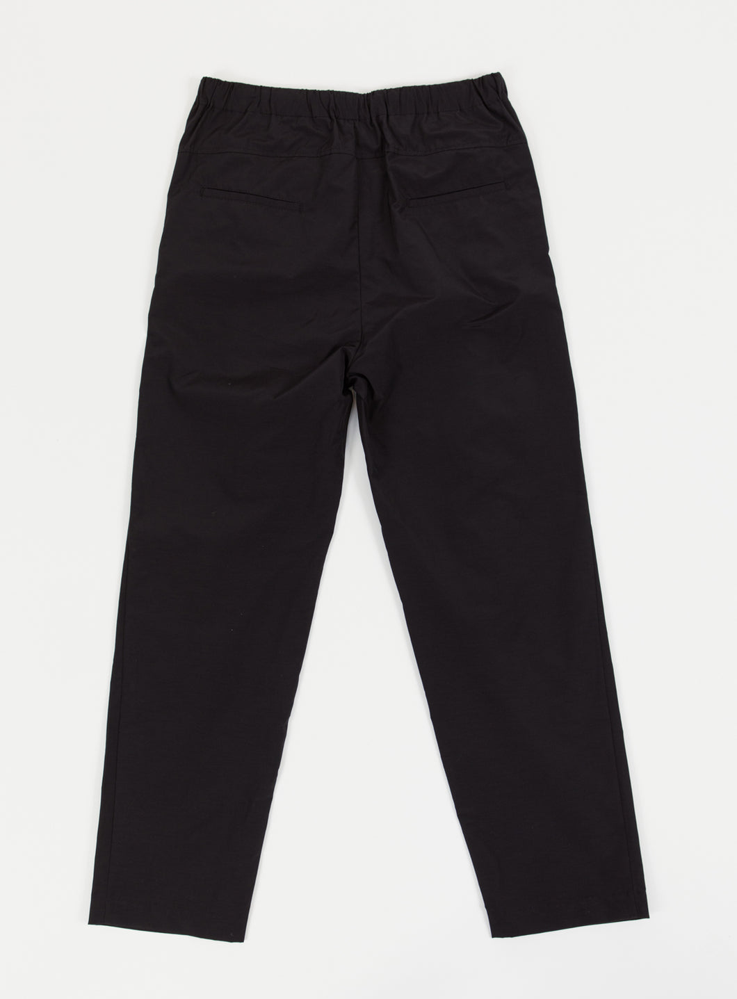 Pantalon à Plis Profonds avec Lacet en Microfibre Noire