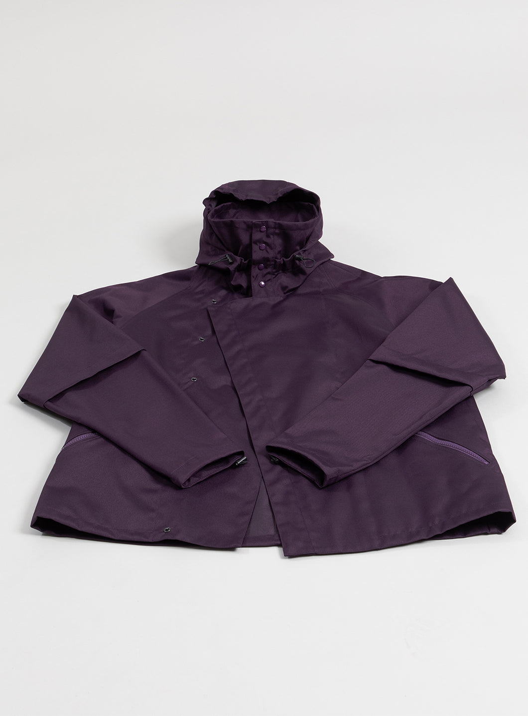 Parachute Parka en Nylon Grainé Aubergine