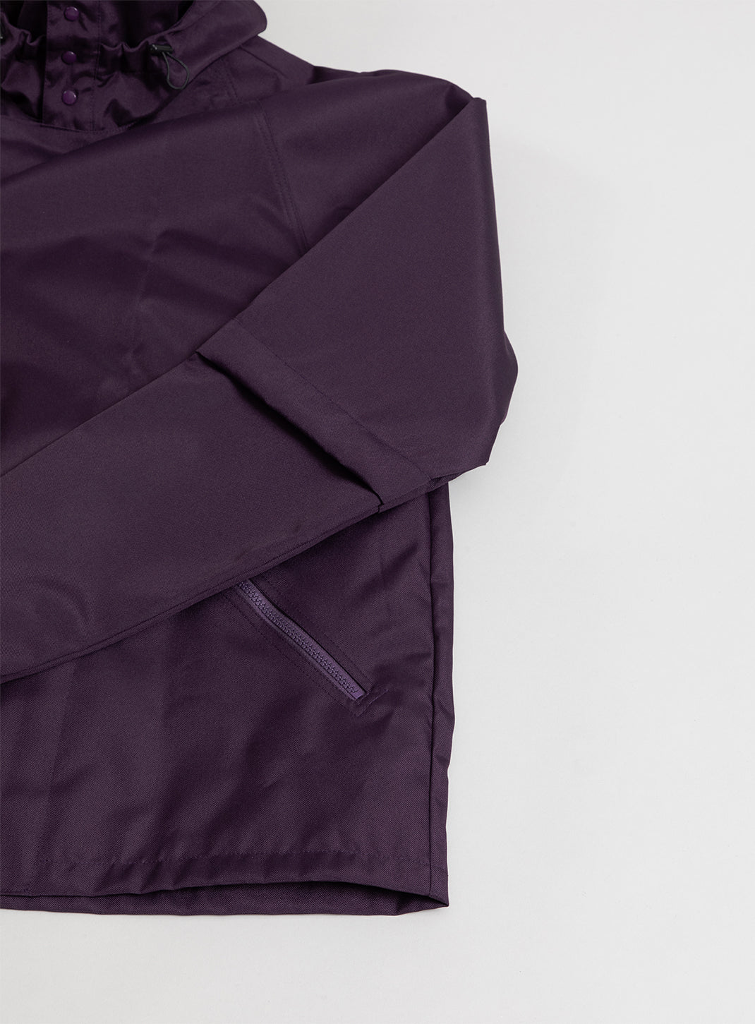 Parka Parachute en Nylon Grainé Déperlant Aubergine