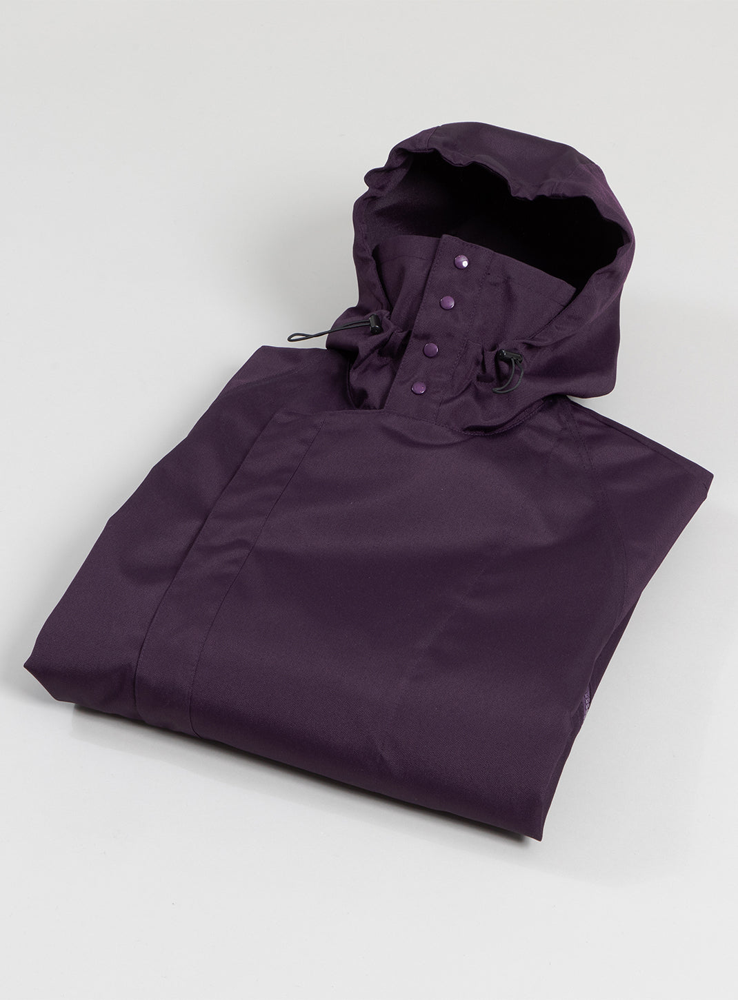 Parka Parachute en Nylon Grainé Déperlant Aubergine