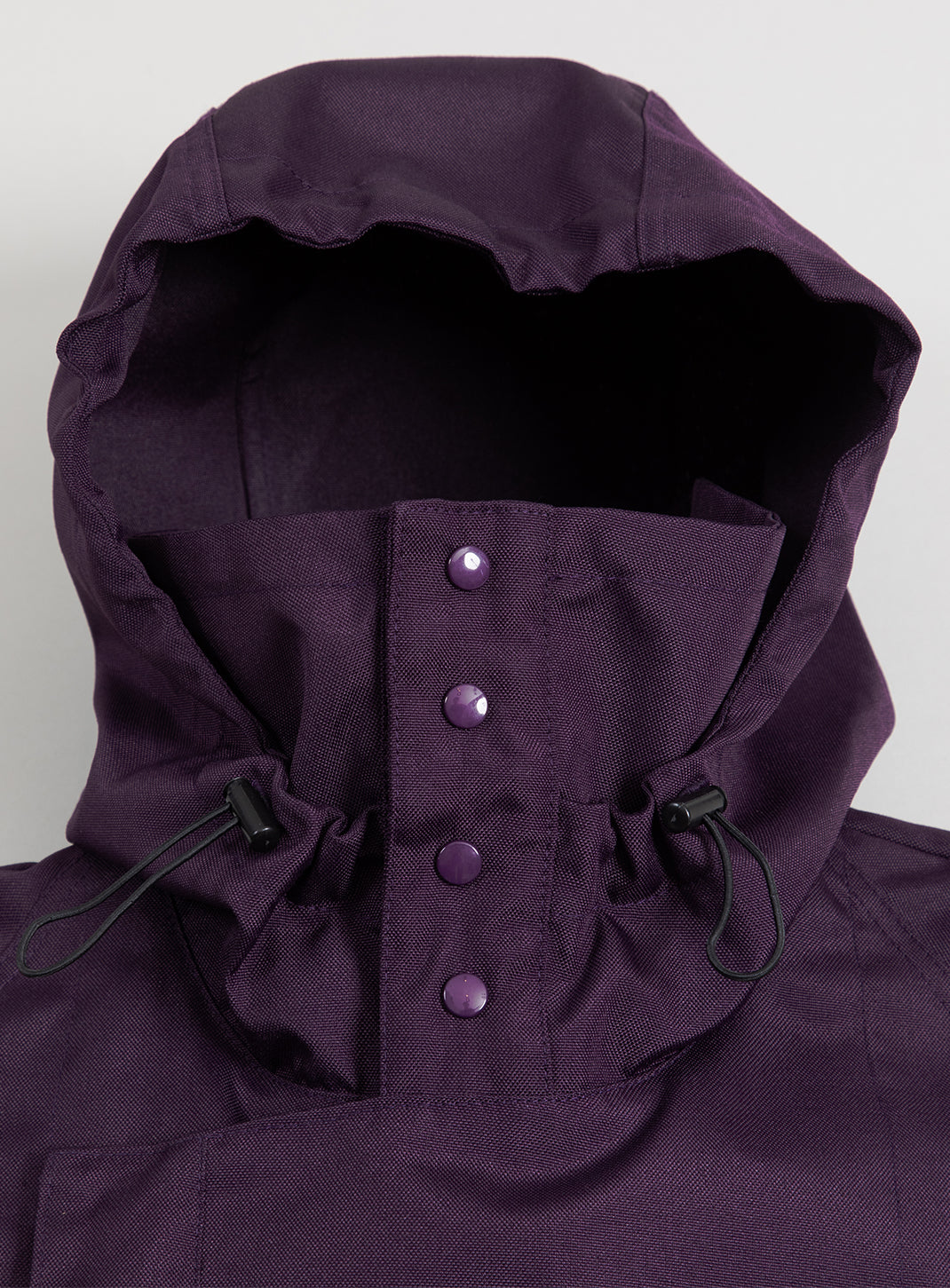 Parka Parachute en Nylon Grainé Déperlant Aubergine