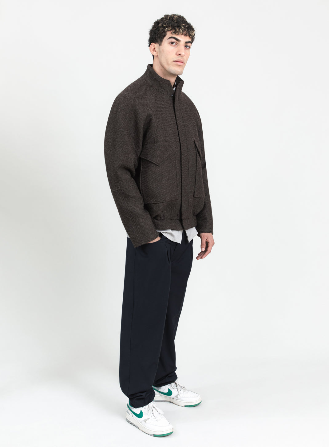 Origami Collar Bomber Jacket