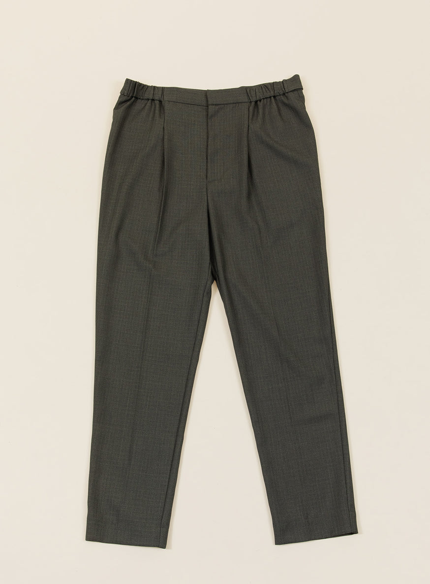 Pleated Pants in Verdigris Twill