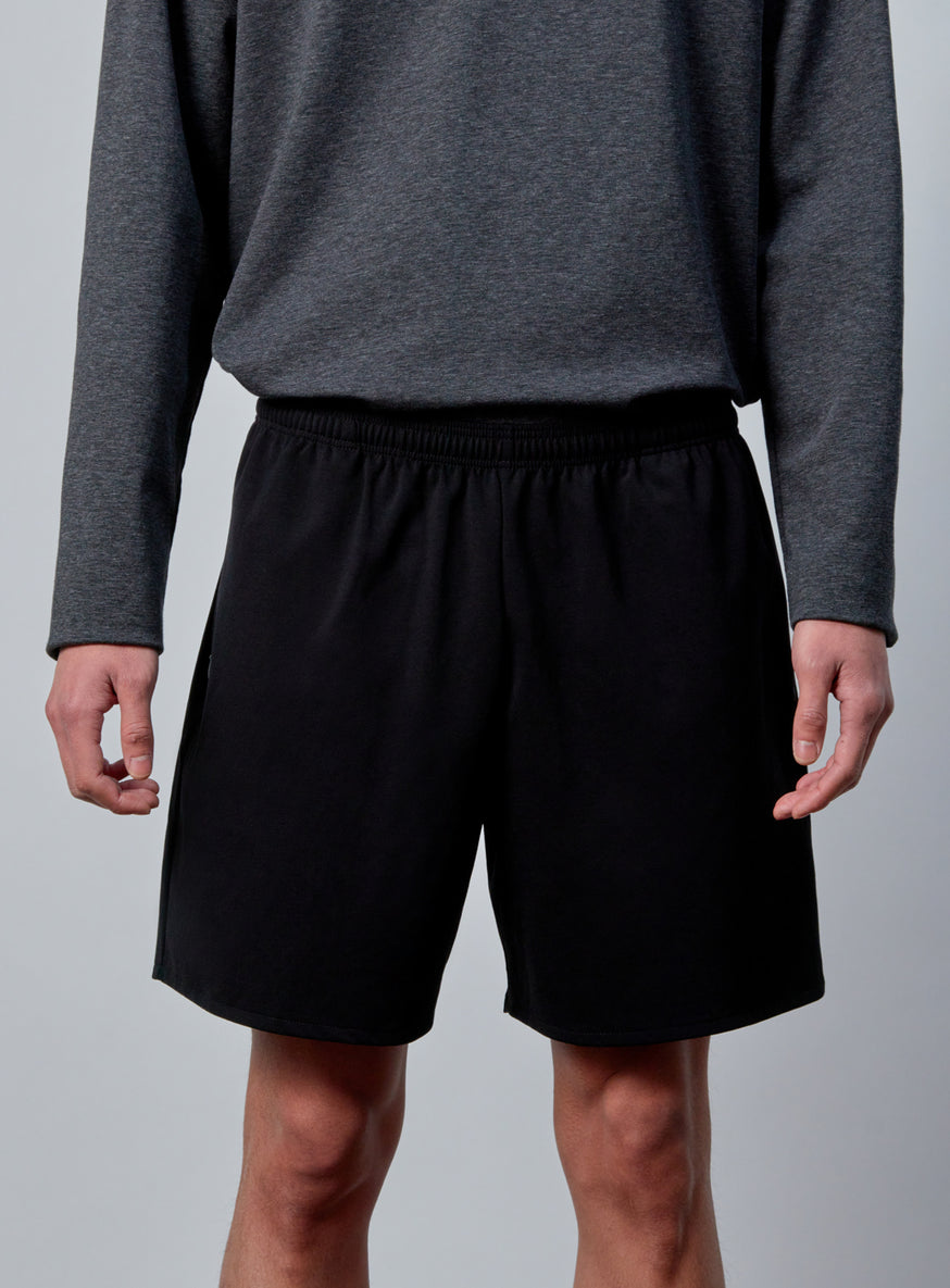 Sport Shorts in Black Technical Knit